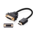 Ugreen kabel przewód adapter przejściówka DVI 24+5 pin (żeński) - HDMI (męski) 22 cm czarny (20136)