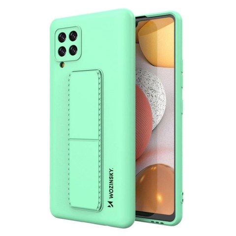 Wozinsky Kickstand Case silikonowe etui z podstawką etui Samsung Galaxy A42 5G miętowe