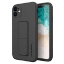 Wozinsky Kickstand Case silikonowe etui z podstawką iPhone 12 czarne