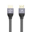 Wozinsky kabel HDMI 2.1 8K 60 Hz 48 Gbps / 4K 120 Hz / 2K 144 Hz 1 m srebrny (WHDMI-10)