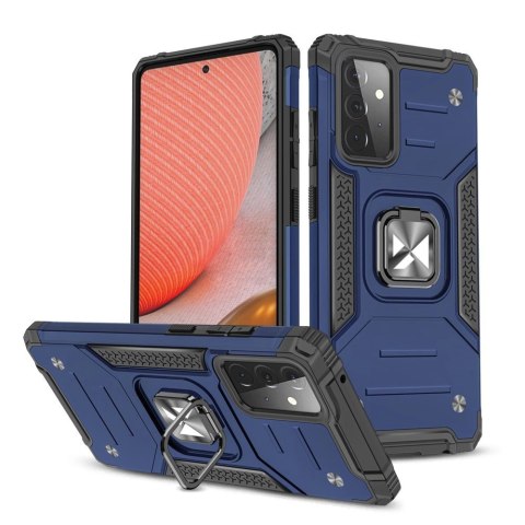 Wozinsky Ring Armor pancerne hybrydowe etui pokrowiec + magnetyczny uchwyt Samsung Galaxy A72 4G niebieski