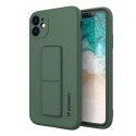 Wozinsky Kickstand Case silikonowe etui z podstawką etui Samsung Galaxy A22 4G ciemnozielone