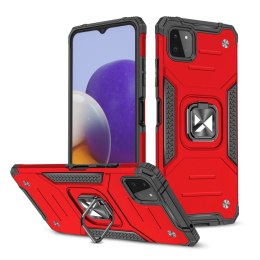 Wozinsky Ring Armor pancerne hybrydowe etui pokrowiec + magnetyczny uchwyt Samsung Galaxy A22 4G czerwony