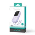 Mini powerbank Joyroom JR-PBC06 z wbudowanymi kablami USB-C / Lightning 30W 10000mAh - fioletowy