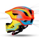 Kask rowerowy Rockbros TT-32SOYB-M dziecięcy z odpinaną szczęką rozmiar M - żółto-pomarańczowy