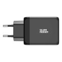 Ładowarka sieciowa Silver Monkey GaN 65W 2x USB-C PD 1x USB-A QC 3.0 - czarna