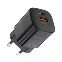 Ładowarka sieciowa Choetech PD5006 GaN USB-A / USB-C 33W PD QC - czarna