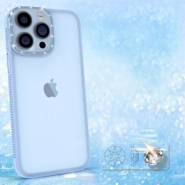 Kingxbar Sparkle Series etui iPhone 13 Pro z kryształami obudowa pokrowiec na tył plecki niebieski