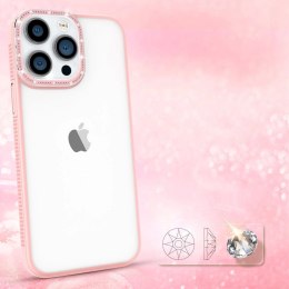 Kingxbar Sparkle Series etui iPhone 13 Pro z kryształami obudowa pokrowiec na tył plecki różowy