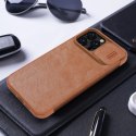 Nillkin Qin Leather Pro Case etui iPhone 14 Pro Max osłona na aparat kabura pokrowiec obudowa z klapką czarny