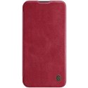 Nillkin Qin Leather Pro Case etui iPhone 14 Pro Max osłona na aparat kabura pokrowiec obudowa z klapką czerwony