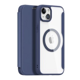 Etui Dux Ducis Skin X Pro na iPhone 15 Plus z MagSafe i klapką - niebieskie