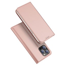 Etui do iPhone 15 Pro Max pokrowiec z klapką i portfelem Dux Ducis Skin Pro - różowe