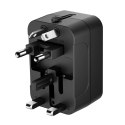 Adapter podróżny Wozinsky WUTWC uniwersalny 24W UE / US / AUS / UK / 2x USB-A - czarny