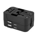 Adapter podróżny Wozinsky WUTWC uniwersalny 24W UE / US / AUS / UK / 2x USB-A - czarny