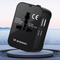 Adapter podróżny Wozinsky WUTWC uniwersalny 24W UE / US / AUS / UK / 2x USB-A - czarny