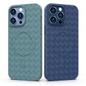 Plecione etui MagSafe Woven Case do iPhone 15 Pro - granatowe