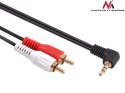 Przewód mini jack 3,5mm kątowy 2RCA 3m MCTV-825 Czarny