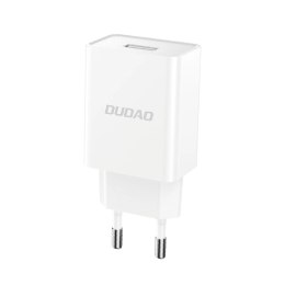 Ładowarka sieciowa Dudao A4EU USB-A 2.1A - biała + kabel USB-A - Lightning