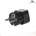 Adapter gniazdo UK na wtyk EU uniwersalny MCE155 Czarny