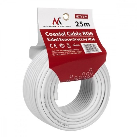 Kabel koncentryczny 1.0CCS RG6 25m MCTV-574