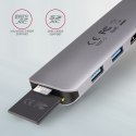 HMC-5 Wieloportowy hub 2x USB-A, HDMI, SD/microSD, USB 3.2 Gen 1, PD 100W, 20cm USB-C kabel