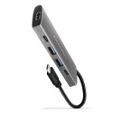 HMC-5G2 Wieloportowy hub 2x USB-A + 2x USB-C + HDMI, USB-C 3.2 Gen 2 10Gbps, PD 60W, 13cm USB-C kabel