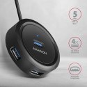 HUE-P1AL Hub 4-portowy USB 3.2 Gen 1 ROUND, micro USB, 1.2m USB-A kabel