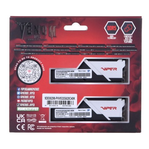 RAM Memory Patriot Memory PVV532G620C40K DDR5 CL40 32 GB