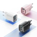 Ładowarka sieciowa 30W GaN LED USB+USB-C CC229 Fast Charging czarna