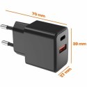 Wall Charger PcCom Essential Black 20 W USB USB-C