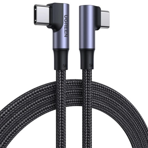 Kabel Ugreen US335 70698 kątowy USB-C - USB-C PD QC FCP 100W 5A 480Mb/s 2m - czarny