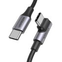 Kabel Ugreen US334 70643 USB-C (kątowy) / USB-C (prosty) 100W PD 1m - czarny