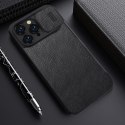 Nillkin Qin Leather Pro Case etui iPhone 14 Pro Max osłona na aparat kabura pokrowiec obudowa z klapką czerwony