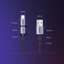 Ugreen kabel przewód 2w1 USB - micro USB / USB Typ C 1m 2,4A czarny (30875)