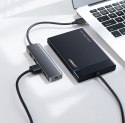 Ugreen rozdzielacz HUB USB Typ C - 4x USB 3.2 Gen 1 z portem zasilania USB-C szary (CM219 70336)