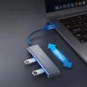 Ugreen rozdzielacz HUB USB Typ C - 4x USB 3.2 Gen 1 z portem zasilania USB-C szary (CM219 70336)