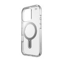 Speck Presidio Perfect-Clear ClickLock & MagSafe - Case for iPhone 16 Pro (Clear / Chrome Finish / Serene Silver)