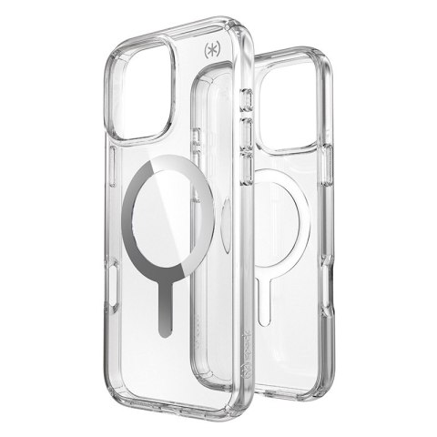 Speck Presidio Perfect-Clear MagSafe - Case for iPhone 16 Pro Max (Clear / Chrome Finish / Serene Silver)