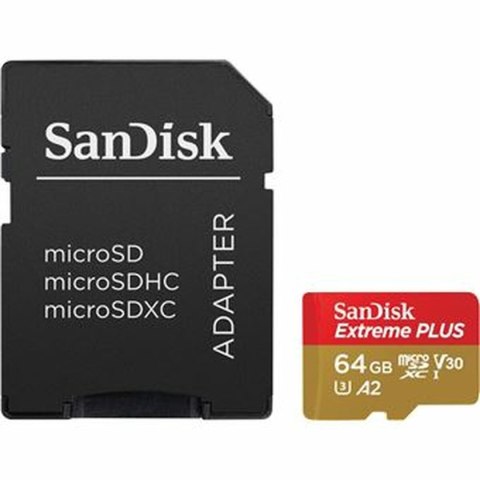 Micro SD Memory Card with Adaptor Western Digital SDSQXBU-064G-GN6MA