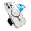 Speck Presidio Perfect-Clear ClickLock & MagSafe - Case for iPhone 16 Pro (Clear / Chrome Finish / Serene Silver)