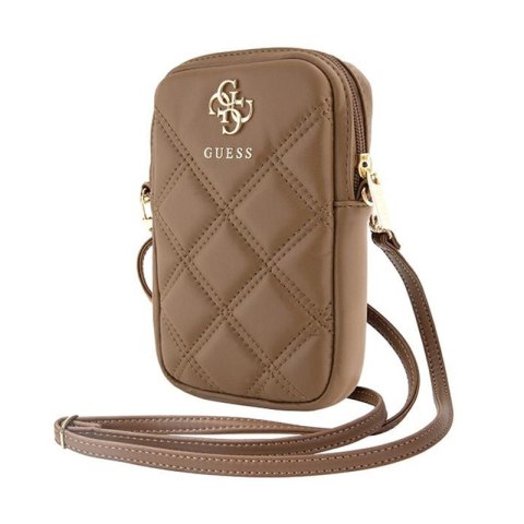 Guess Zip Quilted 4G - Phone bag (brown)