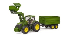 Traktor John Deere 7R 350 z ładowaczem i przyczepą