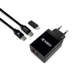 Wall Charger Subblim SUBCHG-3WPD11 Black/Grey