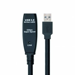 USB Extension Cable NANOCABLE 10.01.0312 Black 10 m