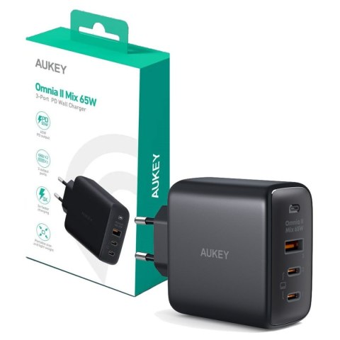 Wall Charger Aukey PA-B6T Black 65 W (1 Unit)