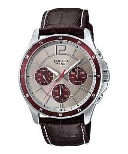 CASIO COLLECTION Mod. MULTIFUNCTION CALENDAR, BROWN LEATHER - TWO TONES