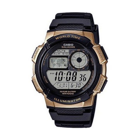 Men's Watch Casio WORLD TIME ILLUMINATOR - 5 ALARMS, 10 YEAR BATTERY Black (Ø 43 mm) (Ø 45 mm) (Ø 40 mm)