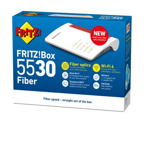 Router Fritz! FRITZBOX 5530 FIBER XGS-PONWRLS White RJ45 RJ11 Ethernet LAN Wi-Fi