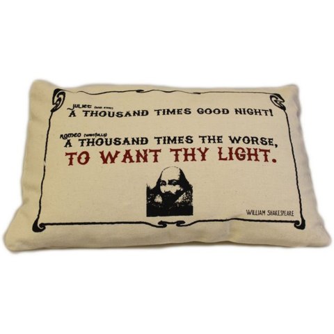 CUSCINI LETTERARI - Copricuscino in Juta lavata / Cotton pillow case WANT THY LIGHT - Size 38x25cm